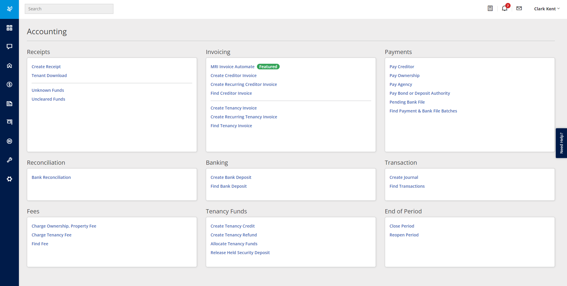 screenshot of MRI Property Tree